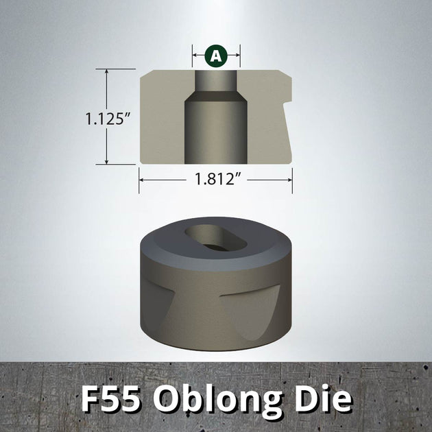 F16/F55 Oblong Punch & Die Set | Piranha & Edwards Ironworkers | 6 Pk