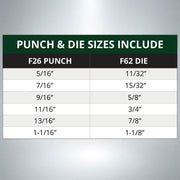 F26/F62 Punch & Die Set - 6 Pack