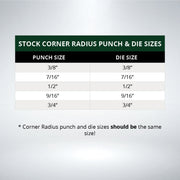 F20 Corner Radius Punch with 1/4" x 1/8" Cross Keyway