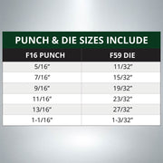F16/F59 Punch & Die Set - 6 Pack