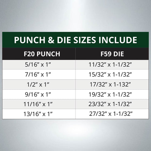 F20/F59 Oblong Punch & Die Set - 6 Pack